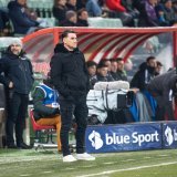Didier Tholot, en colère contre la prestation de son équipe en 2ème mi-temps face à GC.